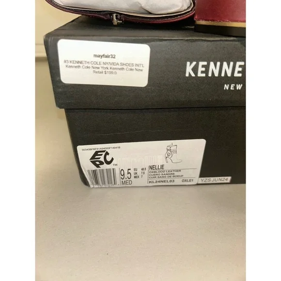 Kenneth Cole Nellie Oxblood Leather Ankle Boots Harness Buckle Block Heel 9.5M - Picture 8 of 8